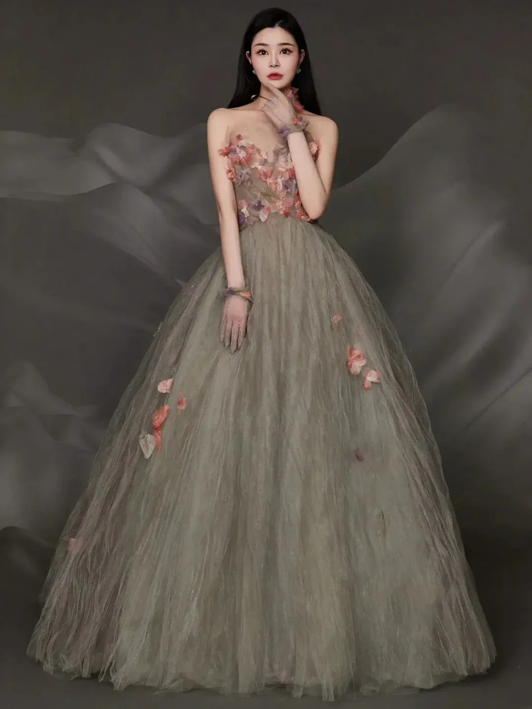 Enchanting Ball Gown Strapless Sweetheart Lace-Up Back Floor-Length Fairy Prom Dress