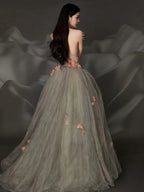 Enchanting Ball Gown Strapless Sweetheart Lace-Up Back Floor-Length Fairy Prom Dress