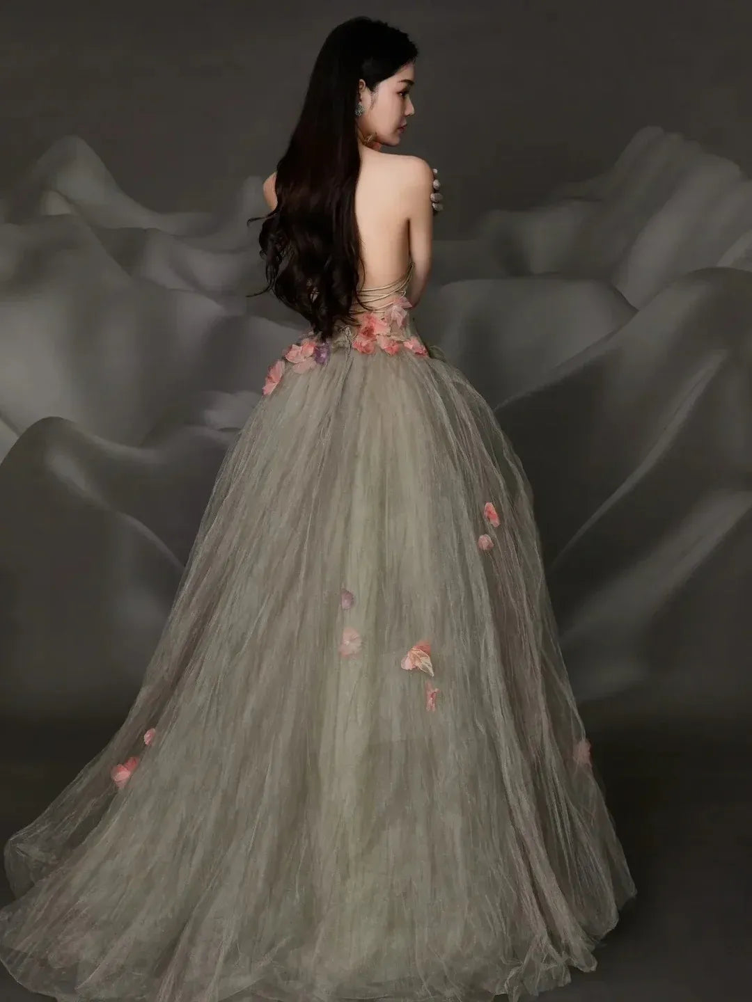Enchanting Ball Gown Strapless Sweetheart Lace-Up Back Floor-Length Fairy Prom Dress