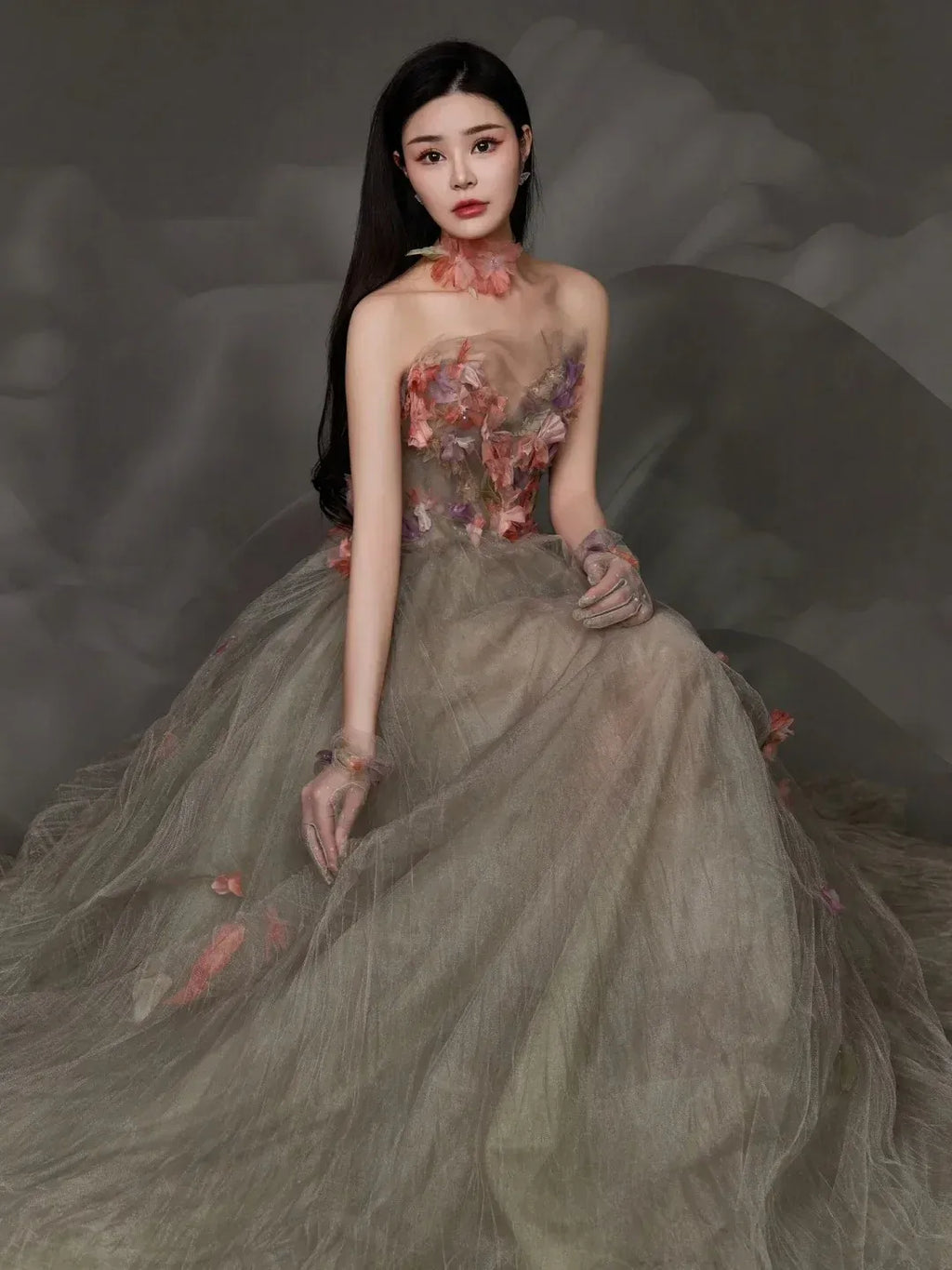 Enchanting Ball Gown Strapless Sweetheart Lace-Up Back Floor-Length Fairy Prom Dress