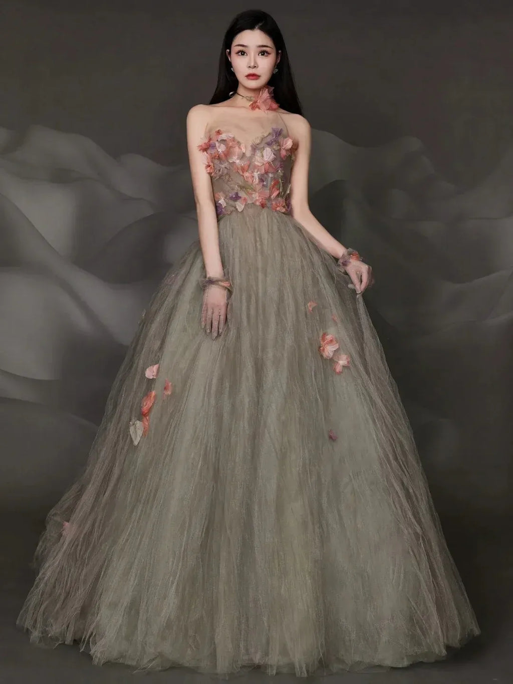 Enchanting Ball Gown Strapless Sweetheart Lace-Up Back Floor-Length Fairy Prom Dress