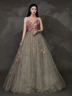 Enchanting Ball Gown Strapless Sweetheart Lace-Up Back Floor-Length Fairy Prom Dress