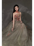 Enchanting Ball Gown Strapless Sweetheart Lace-Up Back Floor-Length Fairy Prom Dress