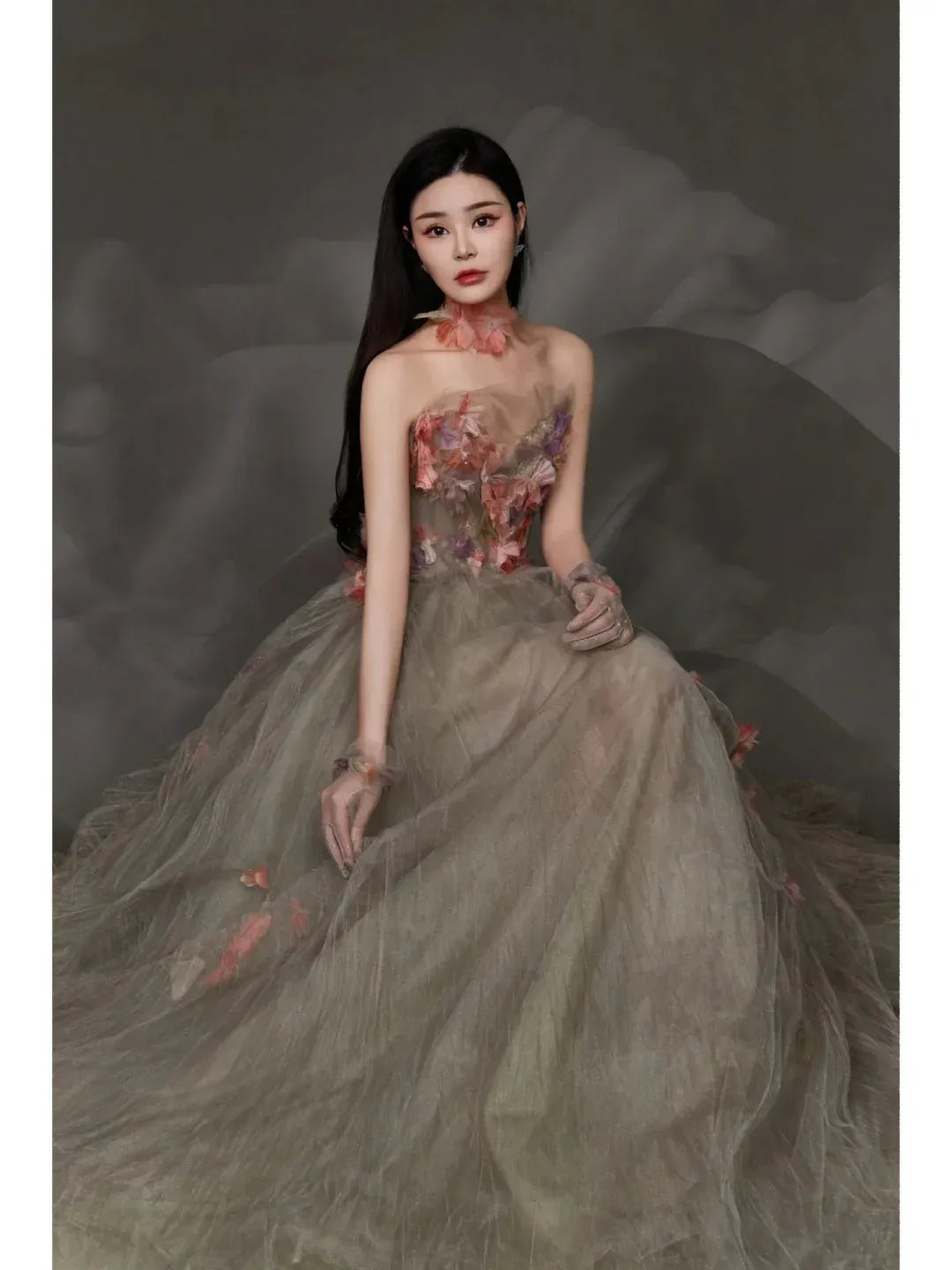 Enchanting Ball Gown Strapless Sweetheart Lace-Up Back Floor-Length Fairy Prom Dress