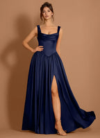 Enchanting Ballgown Square Neck Sleeveless Lace Up Back Floor Length For Sale Prom Dress