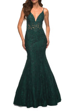 Enchanting Mermaid Plunging Neckline Sleeveless Open Back Floor  Length Evening Dress