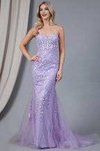 Enchanting Mermaid Sweetheart Strapless Lace Up Back Floor Length Prom Dress