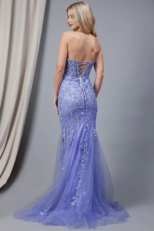 Enchanting Mermaid Sweetheart Strapless Lace Up Back Floor Length Prom Dress