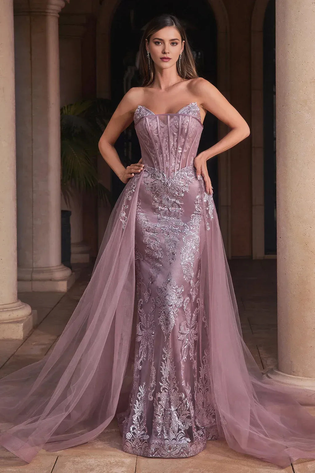 Enchanting Mermaid Sweetheart Strapless Open Back Floor Length Prom Dress
