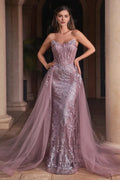 Enchanting Mermaid Sweetheart Strapless Open Back Floor Length Prom Dress