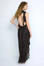 Enchanting Sheath Asymmetric Neck Sleeveless Open Back Floor Length Plus Size Prom Dress