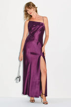 Enchanting Sheath Asymmetric Neck Sleeveless Open Back Side Slit Plus Size Floor Length Prom Dress