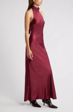 Enchanting Sheath Halter Neck Sleeveless Tie Back Floor Length Evening Dress
