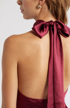 Enchanting Sheath Halter Neck Sleeveless Tie Back Floor Length Evening Dress