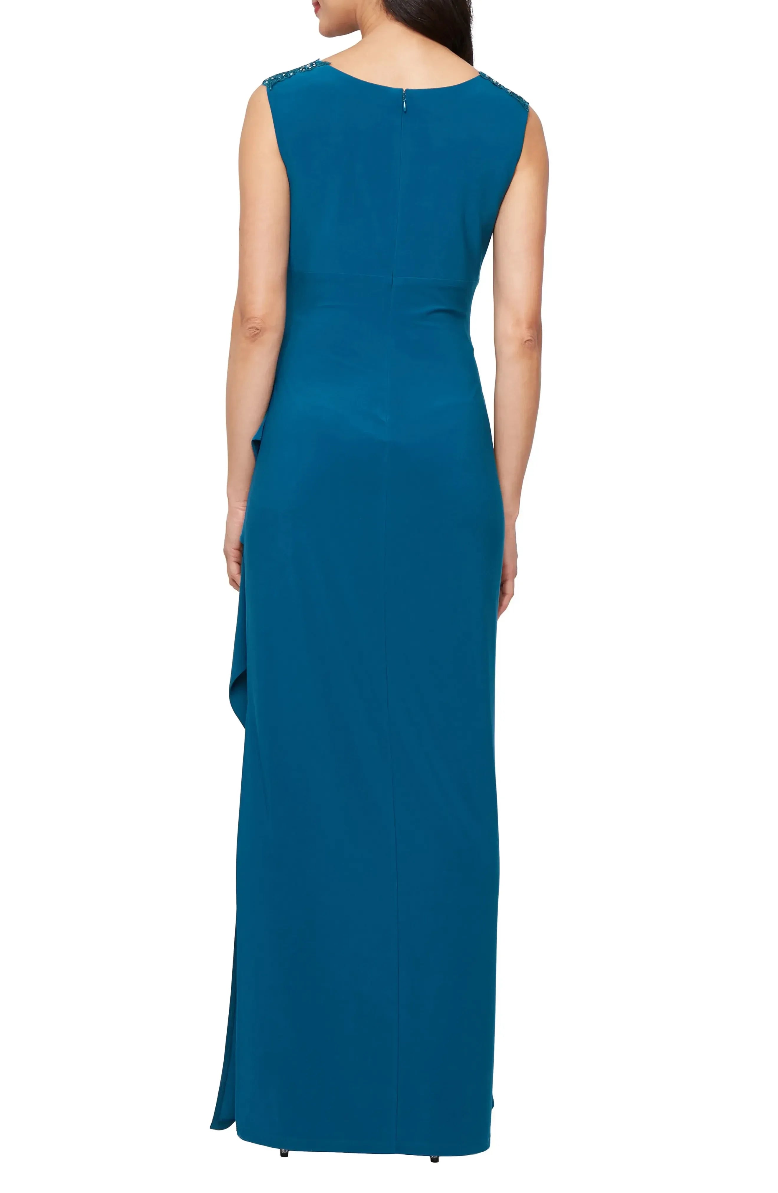 Enchanting Sheath Jewel Neck Sleeveless Zipper Back Floor Length Evening Dress