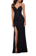 Enchanting Sheath Plunge Neck Sleeveless Lace Up Back Floor Length Evening Dress