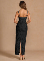 Enchanting Sheath Sweetheart Spaghetti Strap Open Back Midi Length For Women Prom Dress