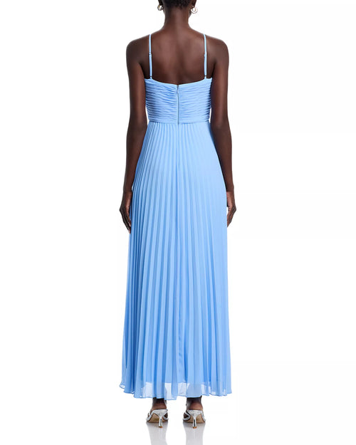 Ethereal A Line Halter V Neck Sleeveless Zipper Back Floor Length Prom Dress