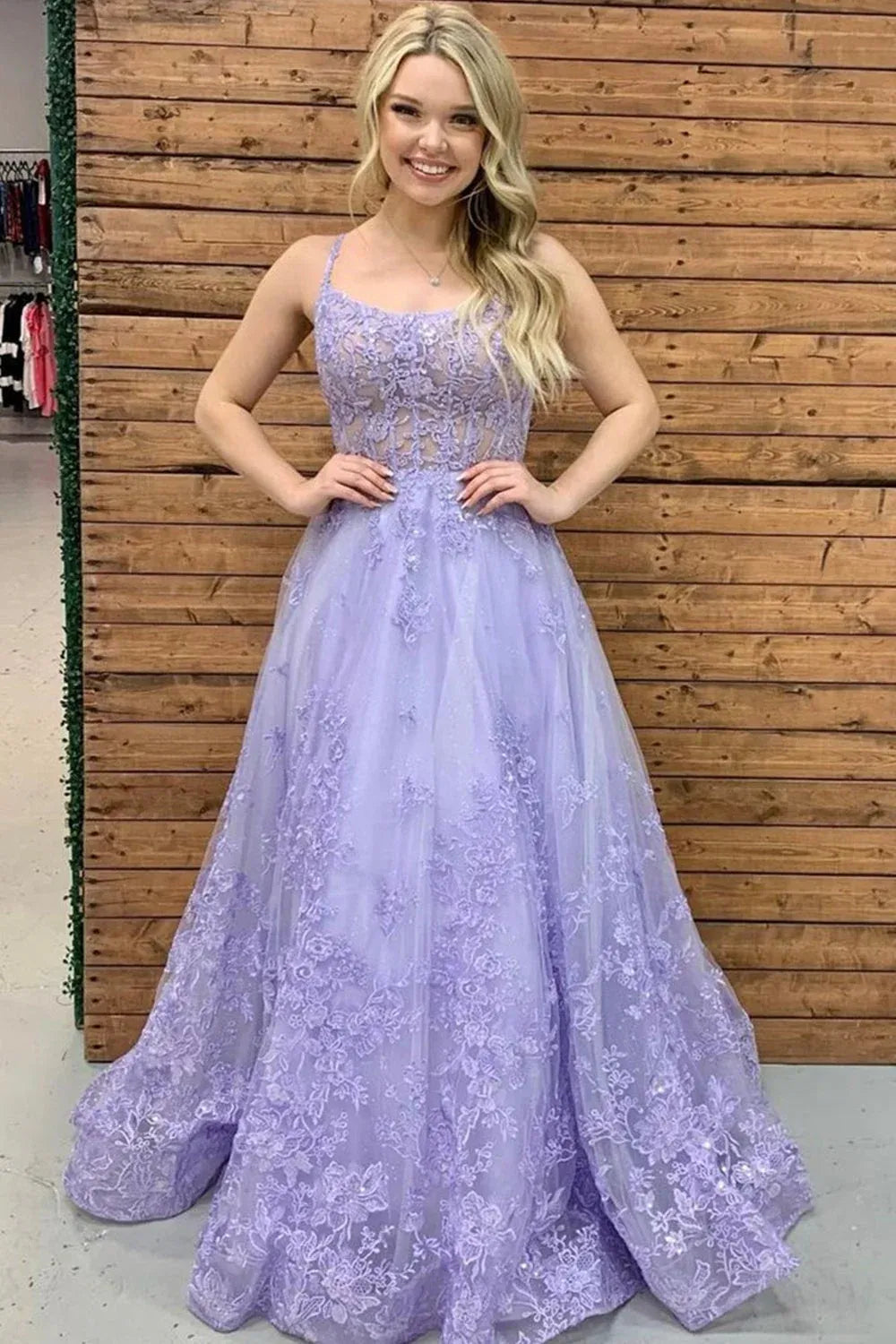 Ethereal A-Line Spaghetti Strap Prom Dress