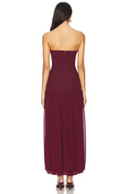 Ethereal A Line Strapless Sleeveless Chiffon Skirt Floor Length Prom Dress