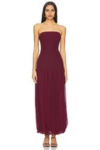 Ethereal A Line Strapless Sleeveless Chiffon Skirt Floor Length Prom Dress