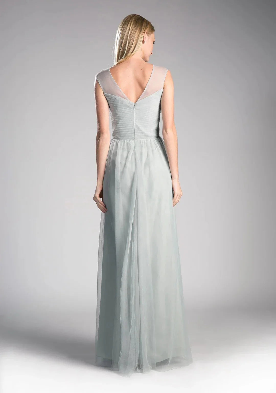 Ethereal A-Line Sweetheart Illusion Cap Sleeve Closed Back Floor Length Prom Dress