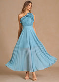 Ethereal A Line Sweetheart One Shoulder Ruffle Accent Cut Out Back Midi Length For Sale Prom Dress