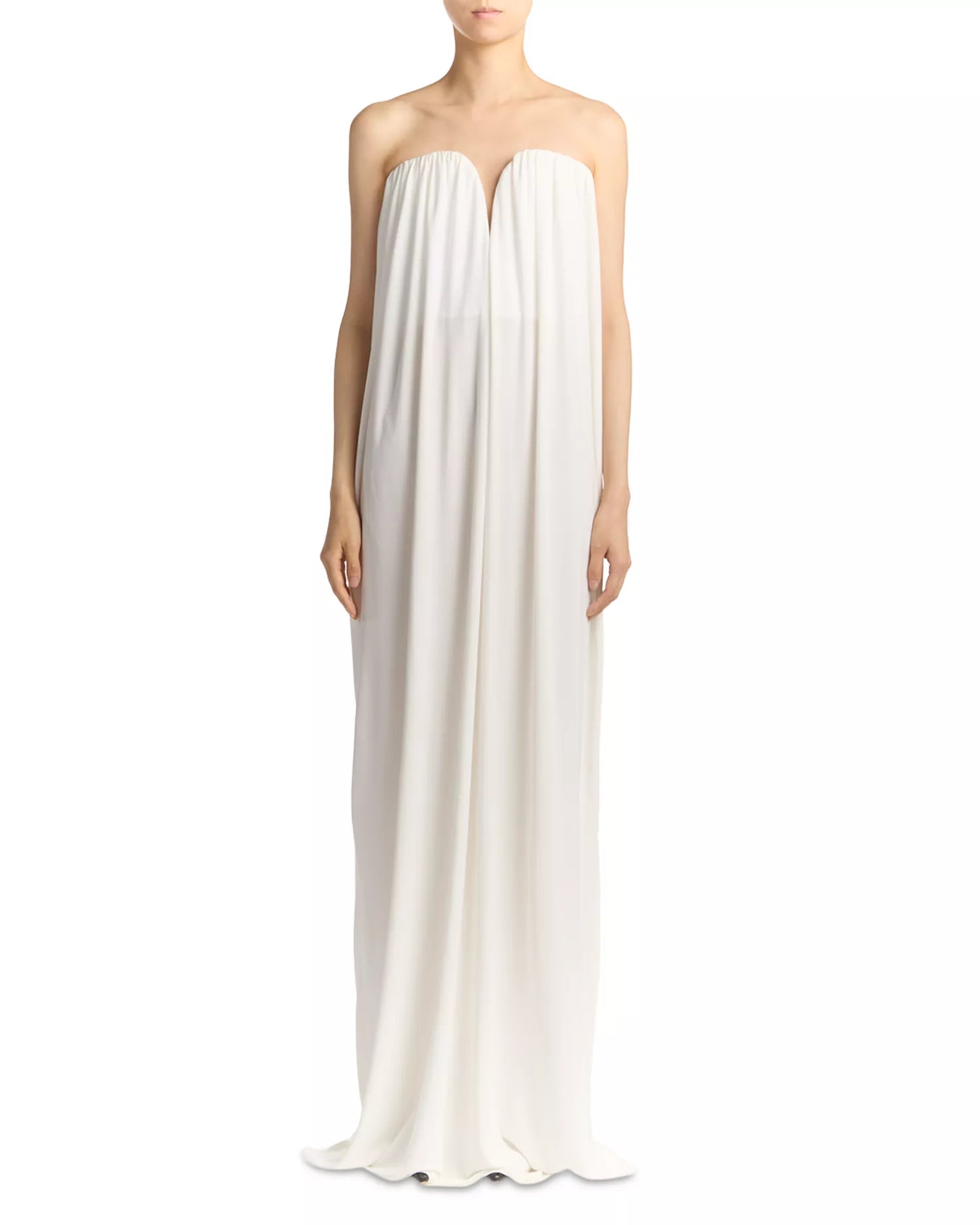 Ethereal Column Strapless Sweetheart Open Back Floor Length For Adults Prom Dress