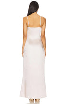 Ethereal Sheath Cowl Neck Sleeveless Scoop Back Floor Length Prom Dress