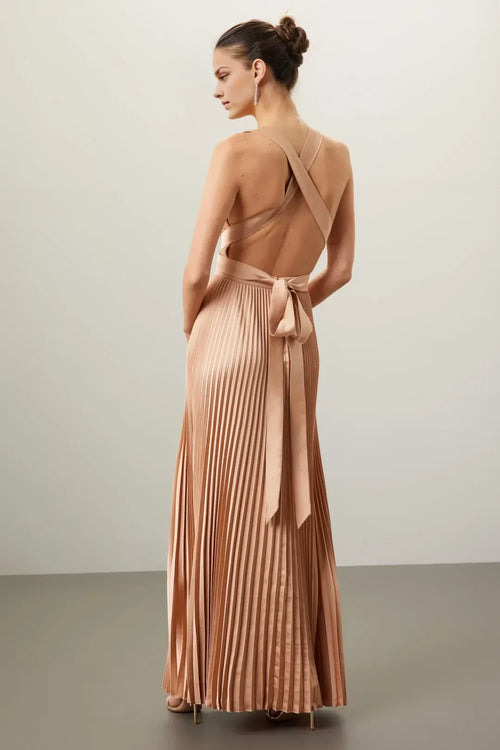 Ethereal Sheath Plunge Neck Sleeveless Crisscross Back Floor Length Plus Size Prom Dress