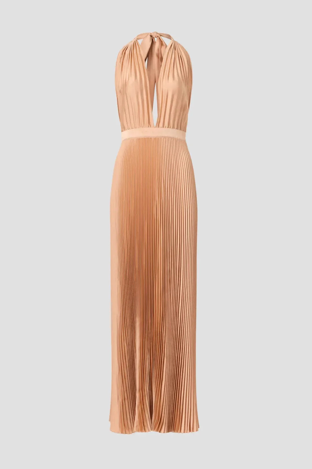 Ethereal Sheath Plunge Neck Sleeveless Crisscross Back Floor Length Plus Size Prom Dress