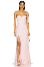 Ethereal Sheath Sweetheart Neck Spaghetti Strap Ruched Side Floor Length Evening Dress