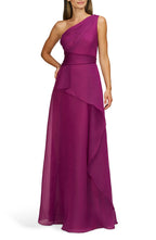 Exquisite A Line One Shoulder Sleeveless Ruched Back Floor Length Evening Dress