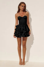 Exquisite A-Line Strapless Sleeveless Ruffled Short-Mini Homecoming Dress