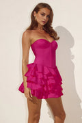 Exquisite A-Line Strapless Sleeveless Ruffled Short-Mini Homecoming Dress