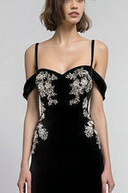 Exquisite A Line Cold Shoulder Sleeveless Floor-Length Prom Dress