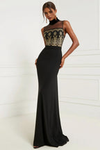 Exquisite Mermaid/Trumpet High Neck Sleeveless Up Sweep/Brush Train Prom Dress