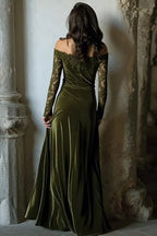 Exquisite Mermaid/Trumpet Off the Shoulder Long Sleeve Floor-Length Prom Dress