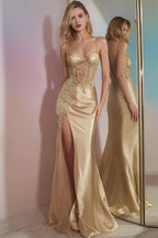 Exquisite Mermaid/Trumpet Spaghetti Straps Sleeveless Sweep/Brush Train Prom Dress