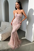 Exquisite Mermaid/Trumpet Sweetheart Sleeveless Pleated Floor-Length Prom Dress