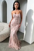 Exquisite Mermaid/Trumpet Sweetheart Sleeveless Pleated Floor-Length Prom Dress