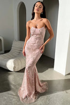 Exquisite Mermaid/Trumpet Sweetheart Sleeveless Pleated Floor-Length Prom Dress