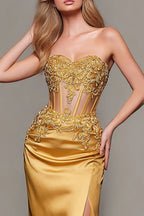 Exquisite Mermaid/Trumpet Sweetheart Sleeveless Sweep/Brush Train Prom Dress