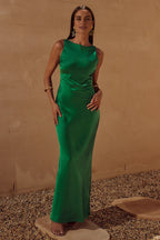 Exquisite Sheath/Column Boat Neck Sleeveless Floor Length Prom Dress