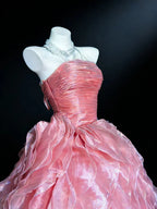 Fairytale A-Line Strapless Ruched Bodice Ruffle Tiered Ball Gown