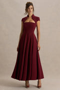 Fascinating A Line Cut Out Neck Cap Sleeve Zip Back Floor Length Evening Dress