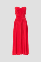 Romantic A Line Sweetheart Neck Sleeveless Open Back Midi Length Plus Size Prom Dress