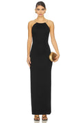 Fashion Sheath Halter Neck Sleeveless Open Back Floor Length Evening Dress