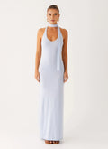 Fashion Sheath Halter Neck Sleeveless Tie Back Floor Length Plus Size Evening Dress