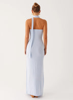 Fashion Sheath Halter Neck Sleeveless Tie Back Floor Length Plus Size Evening Dress